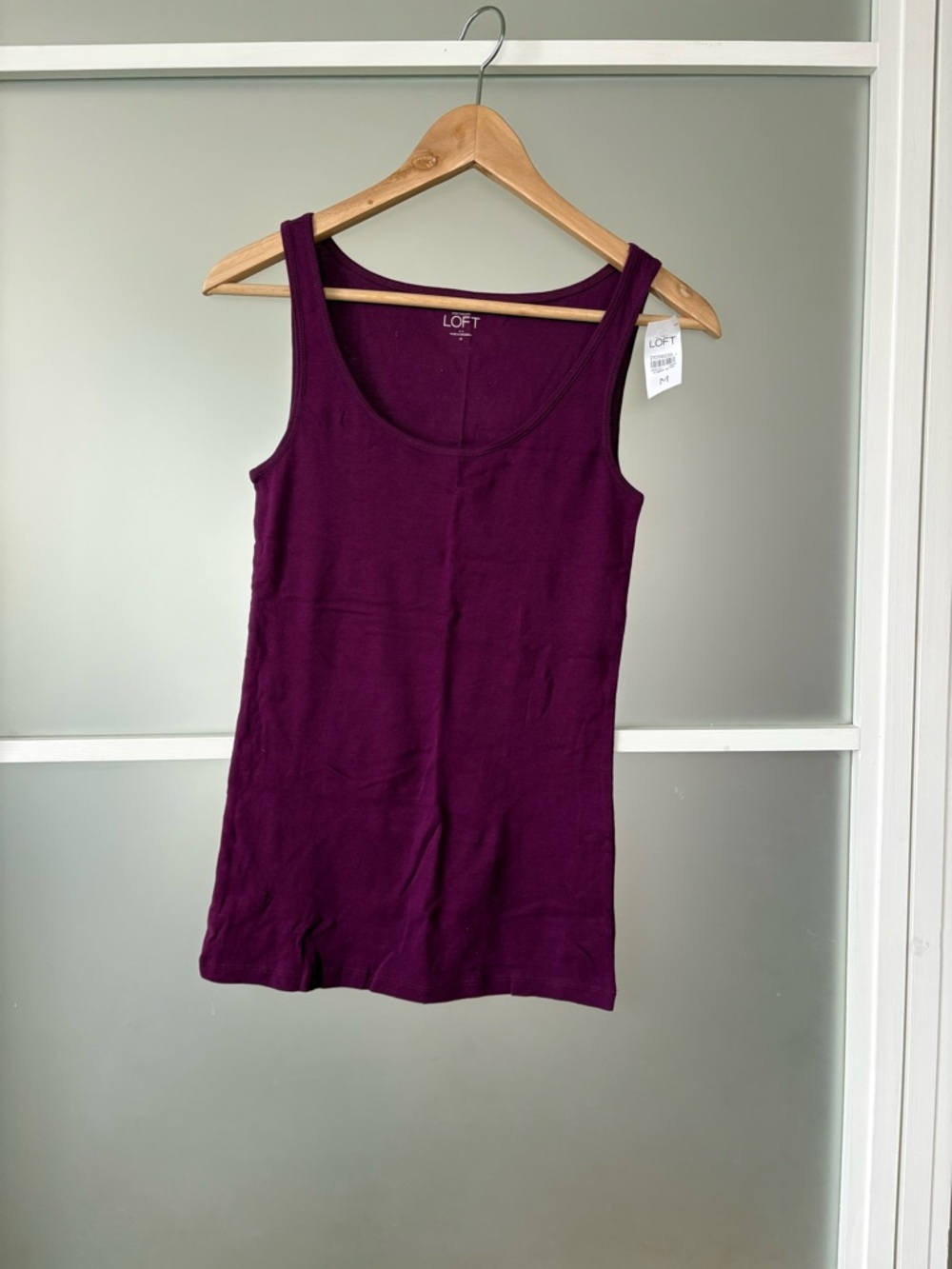 LOFT Women's Deep Plum Scoop Neck Tank